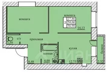 2-к кв. Ярославская область, Ярославский район, Заволжское с/пос, пос. ... - Фото 0