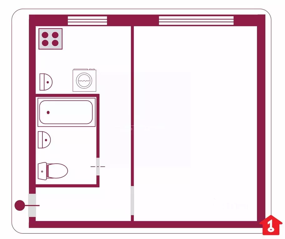 1-к кв. Омская область, Омск Семиреченская ул., 134 (30.0 м) - Фото 2