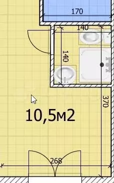Квартира-студия, 10,5 м, 1/1 эт. - Фото 0