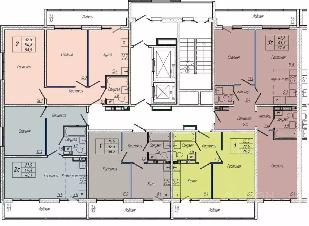 1-к кв. Кемеровская область, Кемерово просп. Притомский, 30Б (36.2 м) - Фото 2