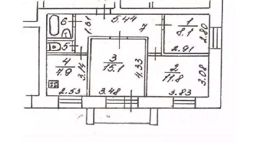 3-к кв. Коми, Сыктывкар ул. Морозова, 197 (58.0 м) - Фото 1