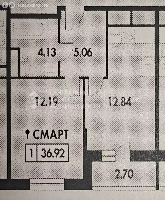 1-комнатная квартира: село Дядьково, Зелёная улица, 29 (36.92 м) - Фото 1