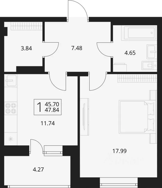 1-к кв. Брянская область, Брянский район, Снежское с/пос, пос. Путевка ... - Фото 1
