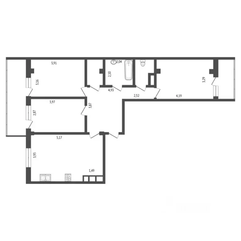 3-к кв. Тюменская область, Тюмень Кремлевская ул., 112к4 (77.0 м) - Фото 2