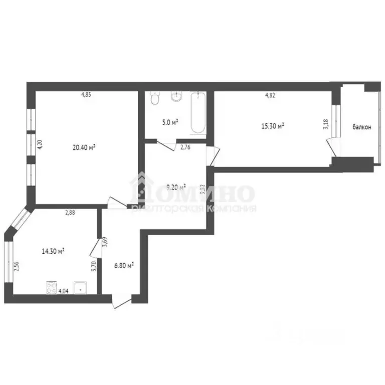 2-к кв. Тюменская область, Тюмень ул. Мельникайте, 55 (71.0 м) - Фото 2