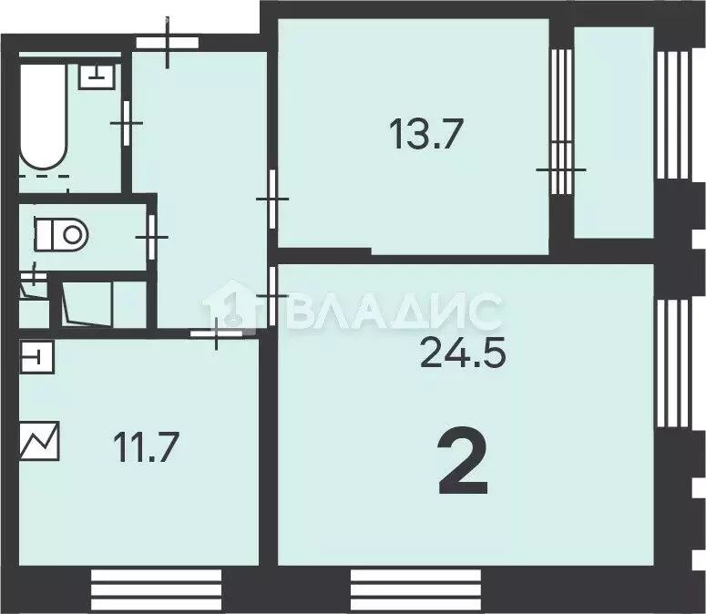 2-комнатная квартира: Москва, улица Светланова, 11к1 (61.8 м) - Фото 0