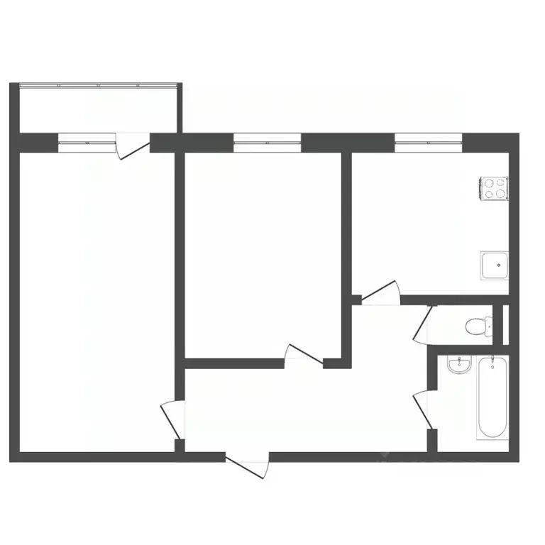 2-к кв. Тюменская область, Тюмень Восточный мкр, ул. Моторостроителей, ... - Фото 2