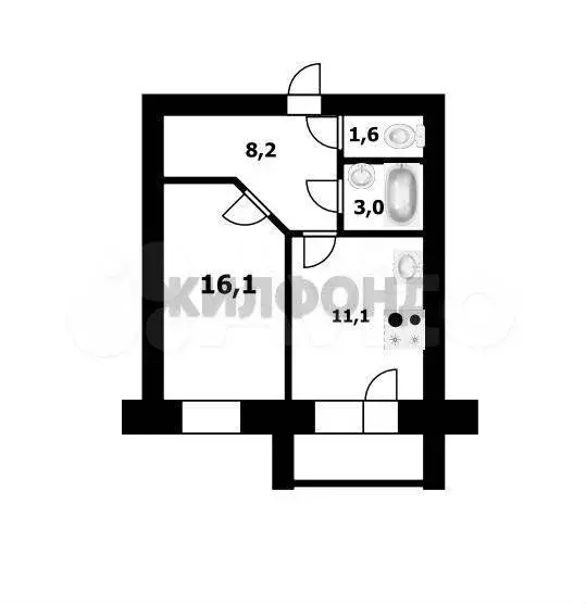 1-к. квартира, 40 м, 3/10 эт. - Фото 0