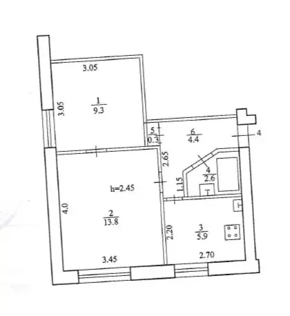 2-комнатная квартира: Туймазы, улица Гафурова, 33В (36.3 м) - Фото 1