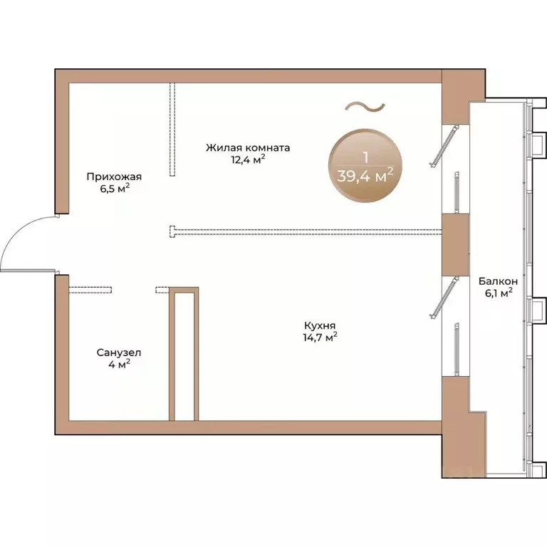 1-к кв. Красноярский край, Красноярск ул. Партизана Железняка (39.4 м) - Фото 1