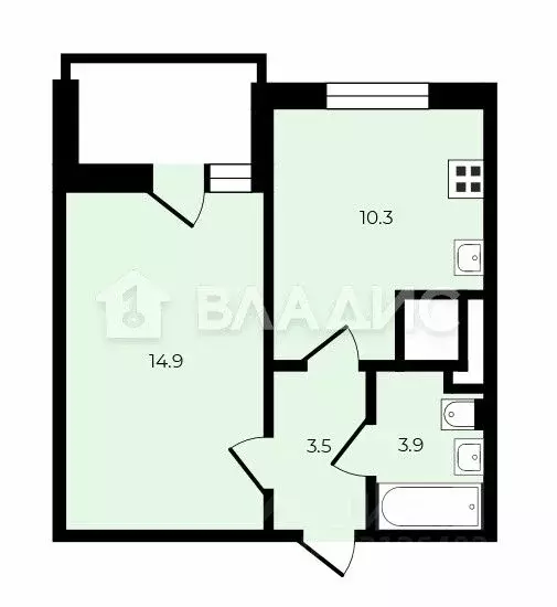 1-к кв. Санкт-Петербург Комендантский просп., 64к1 (32.6 м) - Фото 2