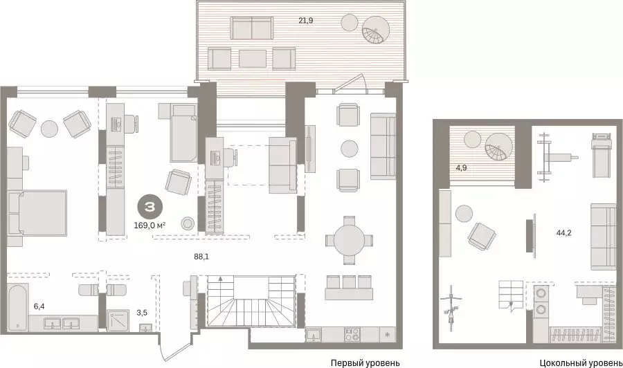 1-комнатная квартира: Тюмень, Причальная улица, 5 (168.96 м) - Фото 1