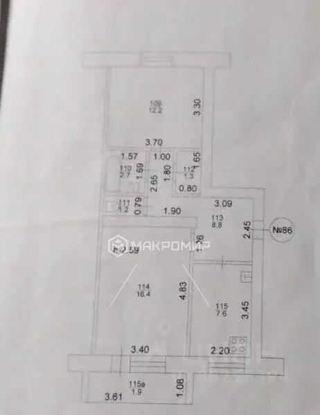2-к кв. Татарстан, Казань Ферма-2 жилмассив, 80 (52.0 м) - Фото 1