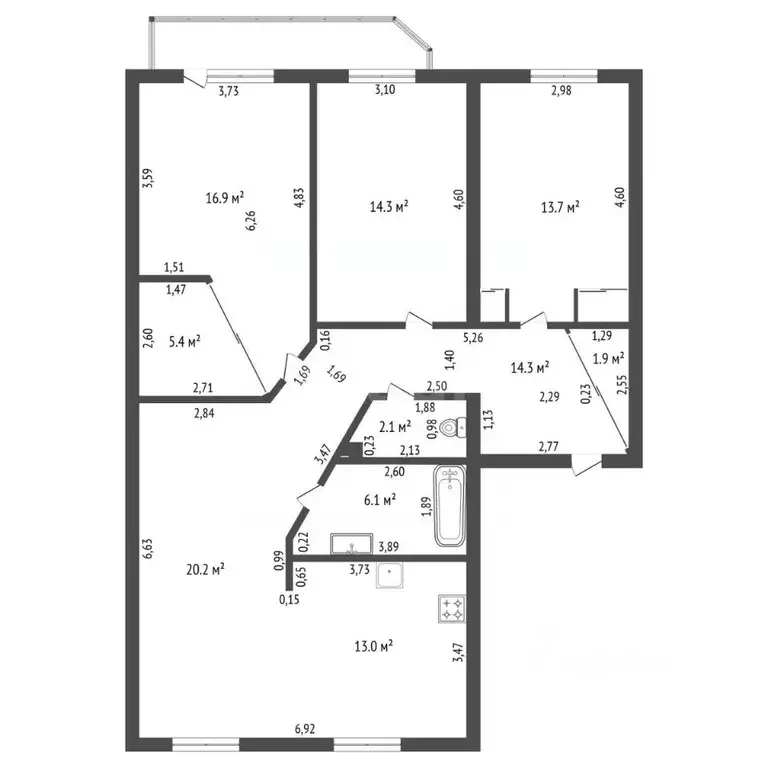 3-к кв. Амурская область, Благовещенск Комсомольская ул., 16 (107.9 м) - Фото 2
