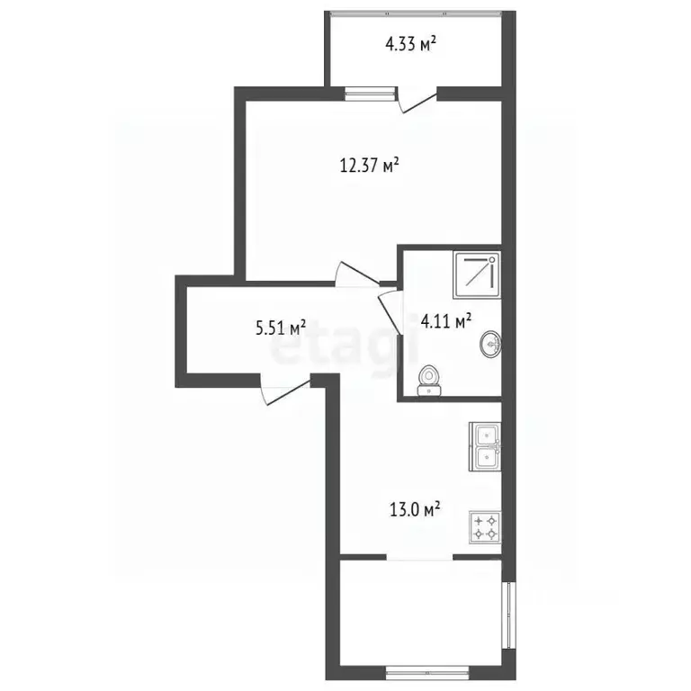 1-к кв. Санкт-Петербург Выборгское ш., 156к2 (36.3 м) - Фото 2