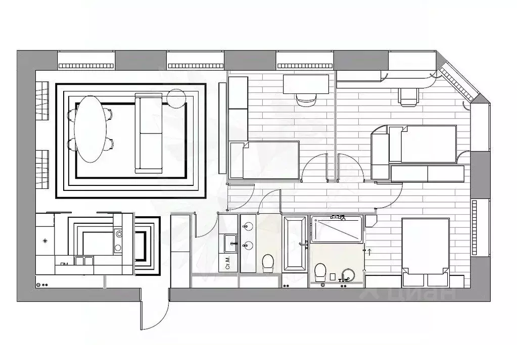 4-к кв. Москва Дмитровский проезд, 1 (90.0 м) - Фото 2