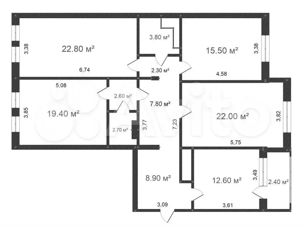 4-к. квартира, 120 м, 3/4 эт. - Фото 0