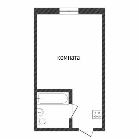 Квартира-студия: Тобольск, 6-й микрорайон, 28А (16.7 м) - Фото 1