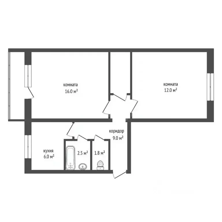 2-к кв. Красноярский край, Красноярск ул. Академика Киренского, 126а ... - Фото 2
