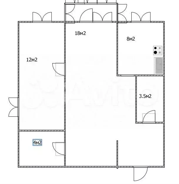 2-к. квартира, 42,4 м, 2/5 эт. - Фото 1