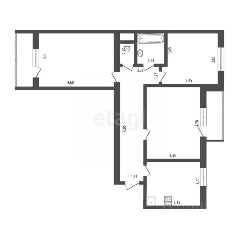 3-к кв. Алтайский край, Бийск Советская ул., 214 (61.5 м) - Фото 0