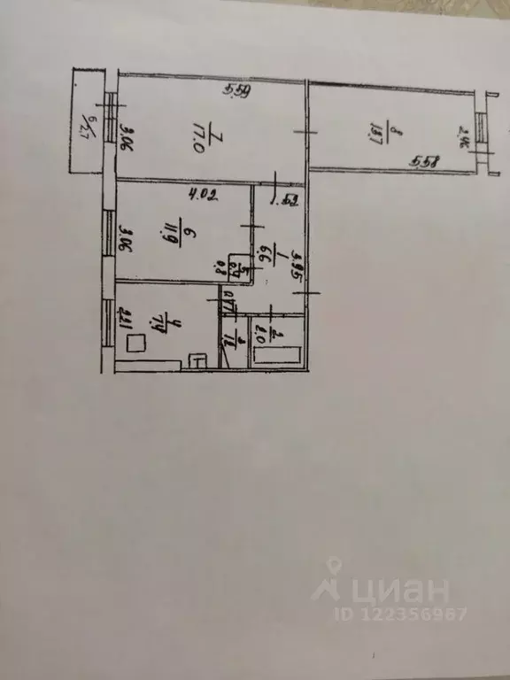 3-к кв. Башкортостан, Уфа ул. Степана Кувыкина, 7 (60.2 м) - Фото 2