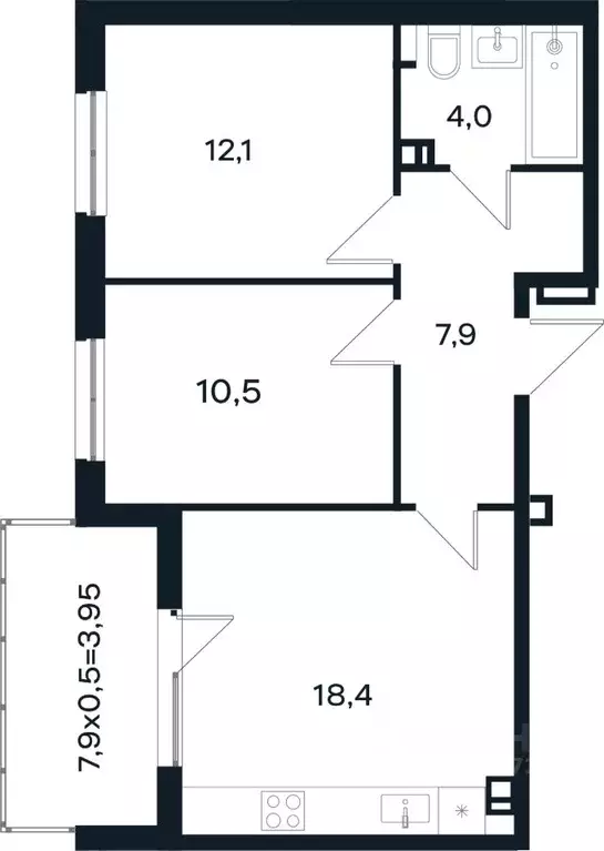 2-к кв. Краснодарский край, Краснодар Новая Елизаветка мкр,  (56.85 м) - Фото 1