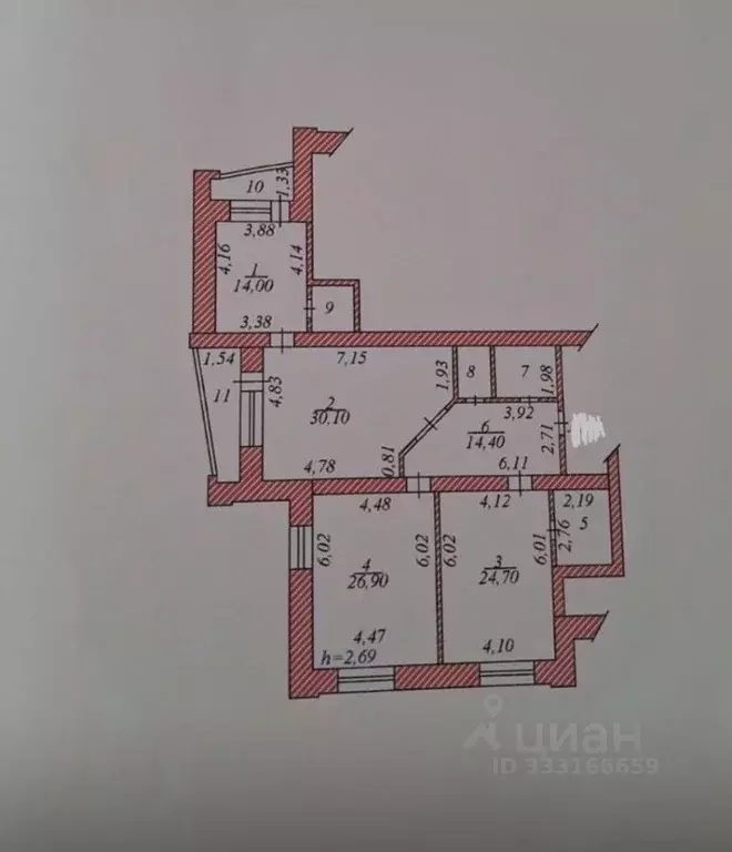 3-к кв. Чувашия, Чебоксары Водопроводная ул., 11 (126.0 м) - Фото 1
