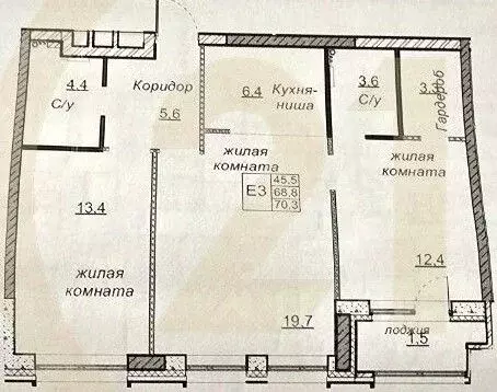 3-к кв. Пермский край, Пермь ул. Луначарского, 97 (69.1 м) - Фото 2