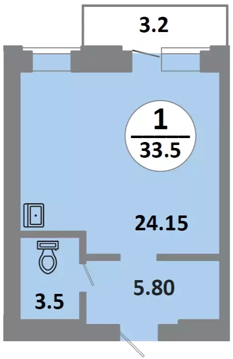 Продаётся квартира-студия, 33.5 м - Фото 0