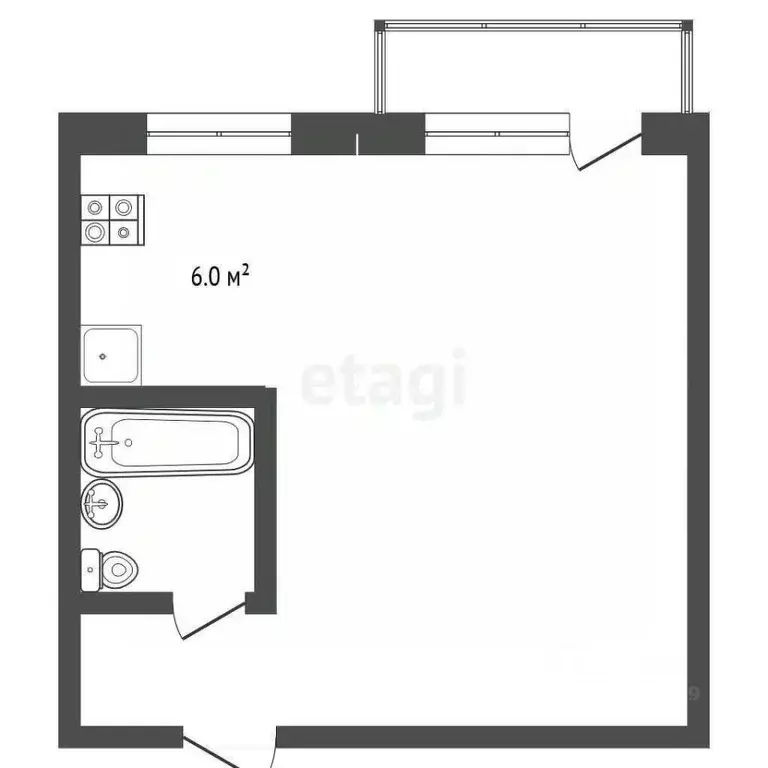 Студия Тамбовская область, Тамбов Мичуринская ул., 52 (33.1 м) - Фото 1