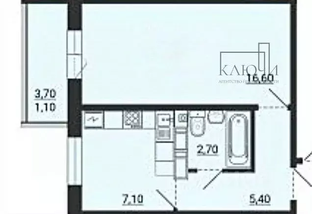 1-к кв. Челябинская область, Магнитогорск просп. Карла Маркса, 237к2 ... - Фото 2