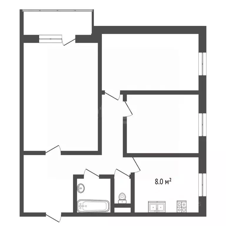 3-к кв. Москва ул. Генерала Глаголева, 30К2 (65.0 м) - Фото 2