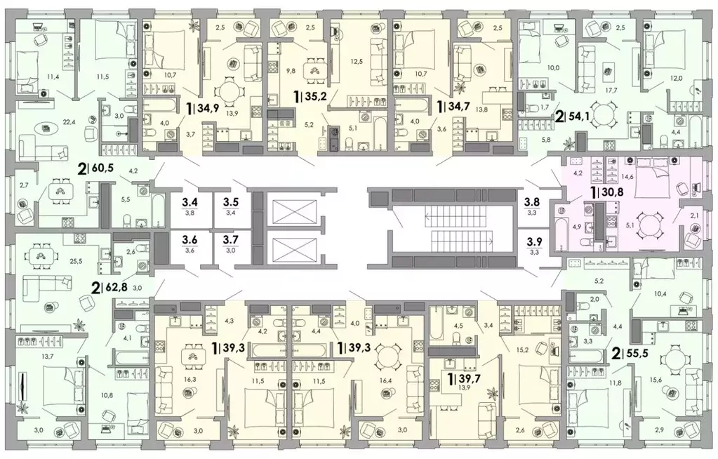 1-к кв. Владимирская область, Владимир Уно жилой комплекс (39.69 м) - Фото 2