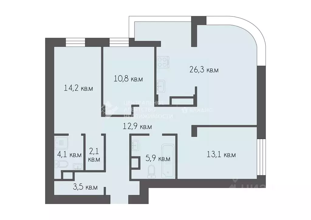 3-к кв. Рязанская область, Рязань Быстрецкая ул., 10к1 (93.3 м) - Фото 2