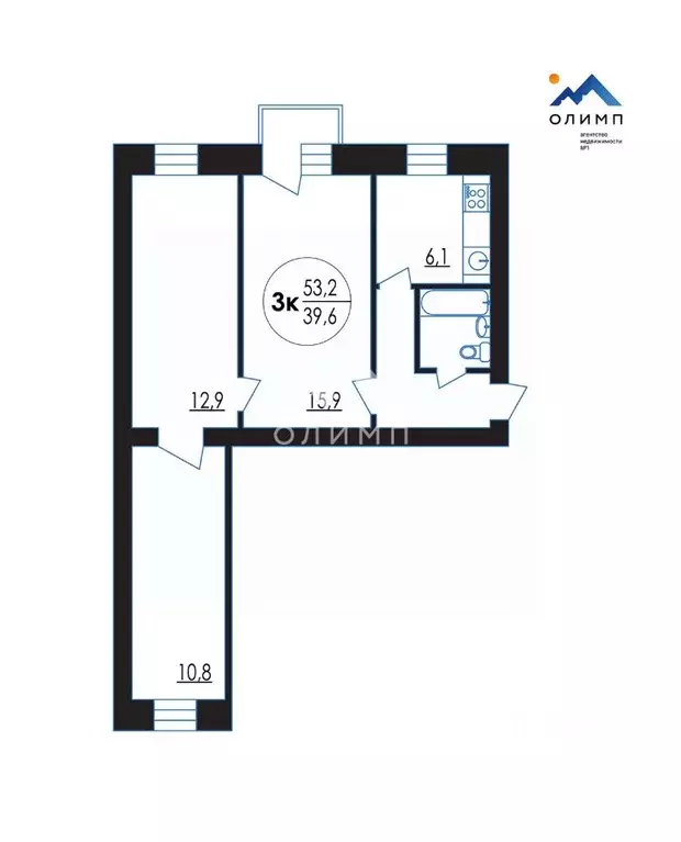 3-к кв. Вологодская область, Вологда Козленская ул., 13А (53.2 м) - Фото 2