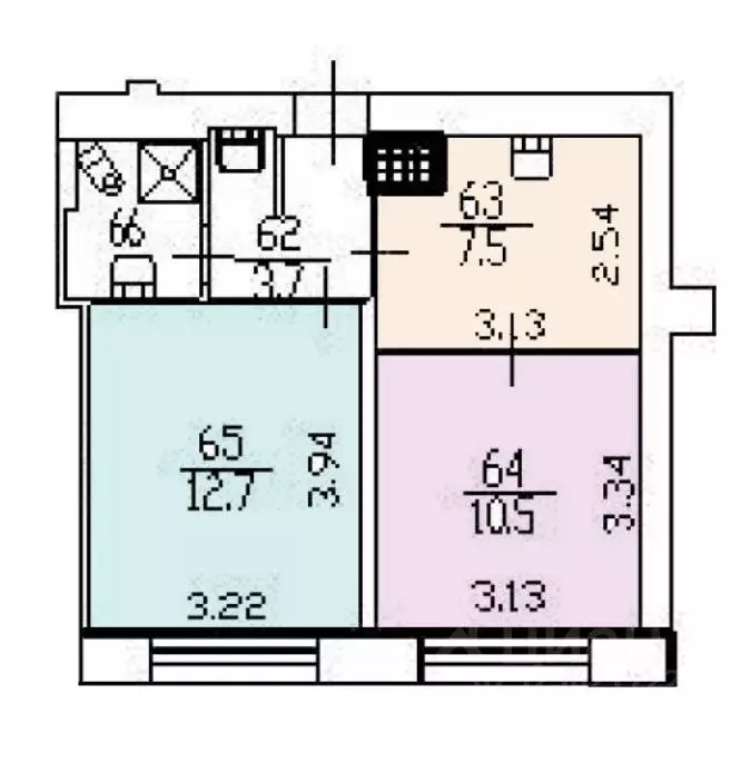 2-к кв. Санкт-Петербург ул. Руставели, 37 (35.0 м) - Фото 2