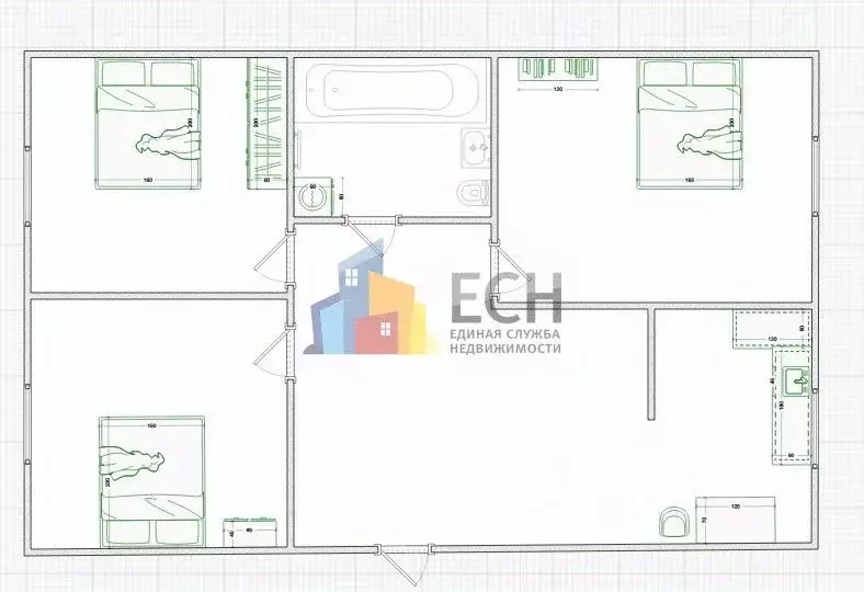 3-к кв. Тульская область, Новогуровский рп ул. Школьная, 24 (55.8 м) - Фото 2