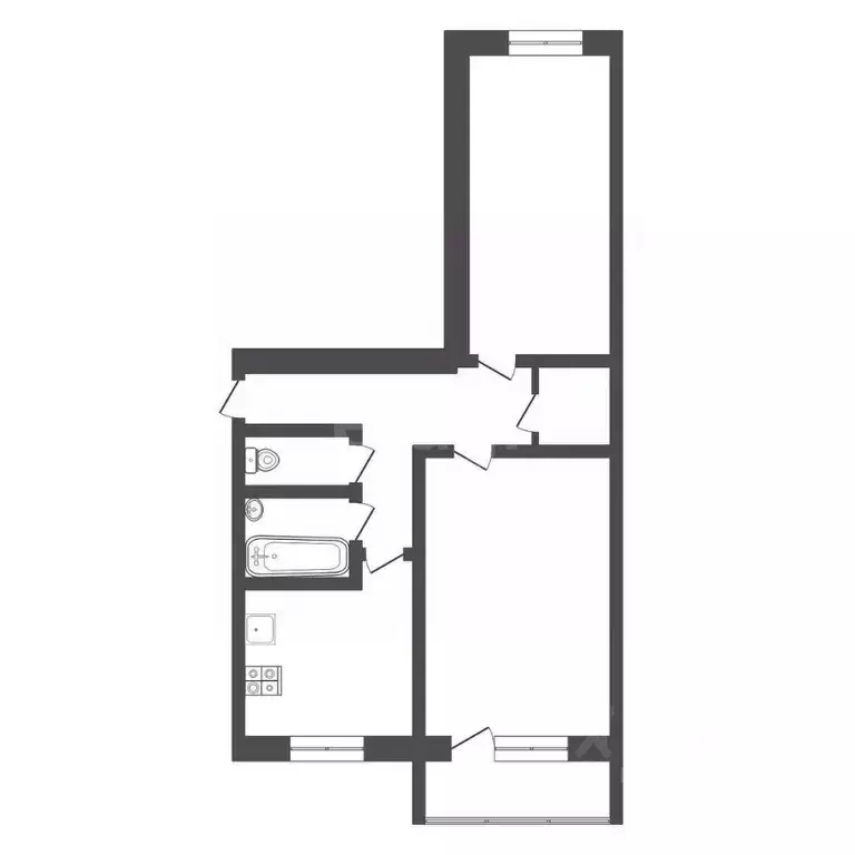 2-к кв. Тульская область, Тула ул. Седова, 16 (44.6 м) - Фото 2