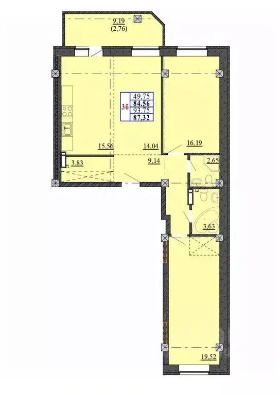 3-к кв. Новосибирская область, Новосибирск ул. Дуси Ковальчук, 238 ... - Фото 1