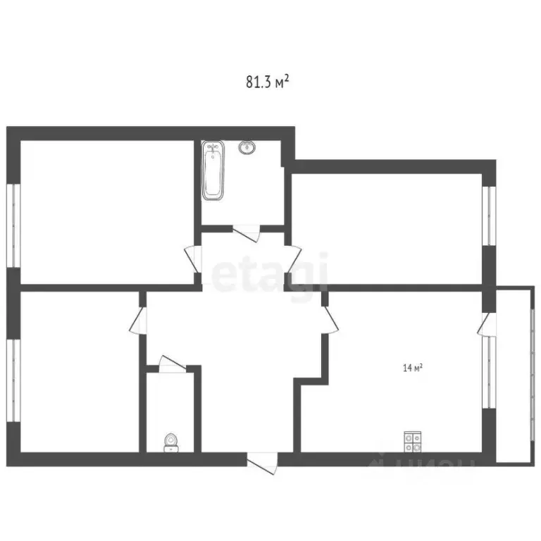 3-к кв. Ставропольский край, Ессентуки ул. Шмидта (81.4 м) - Фото 2