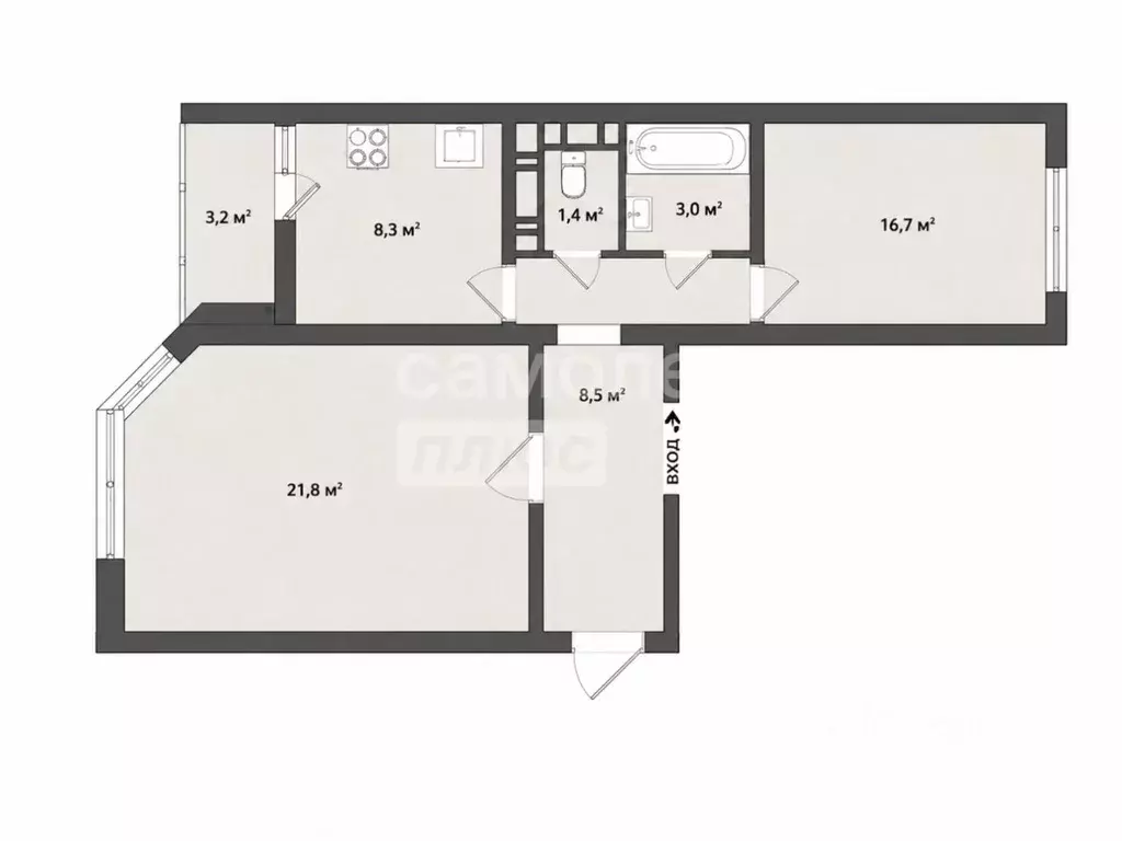 2-к кв. Москва ул. Дмитрия Ульянова, 27к1 (54.7 м) - Фото 2