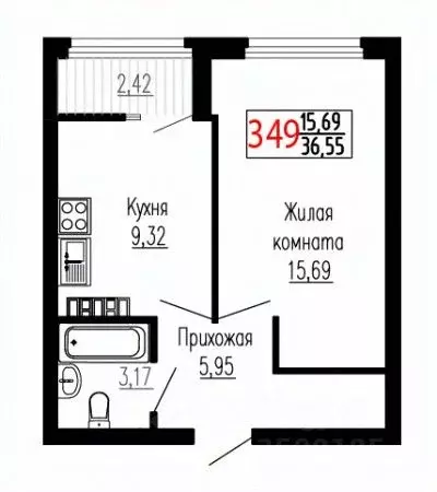 1-к кв. Свердловская область, Екатеринбург ул. Лыжников, 3 (36.5 м) - Фото 1