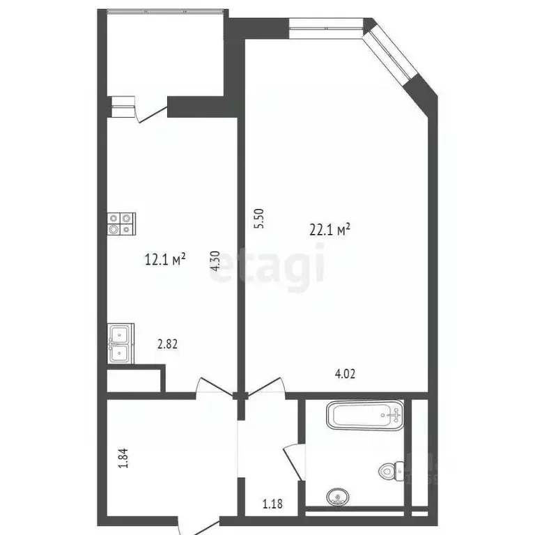 1-к кв. Московская область, Долгопрудный просп. Ракетостроителей, 7к1 ... - Фото 2
