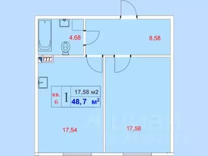 1-к кв. Ленинградская область, Гатчина пер. Банный, 3А (48.7 м) - Фото 0