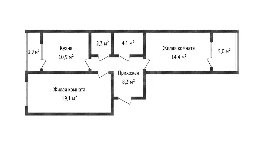2-комнатная квартира: Краснодар, Командорская улица, 9/2 (67 м) - Фото 0