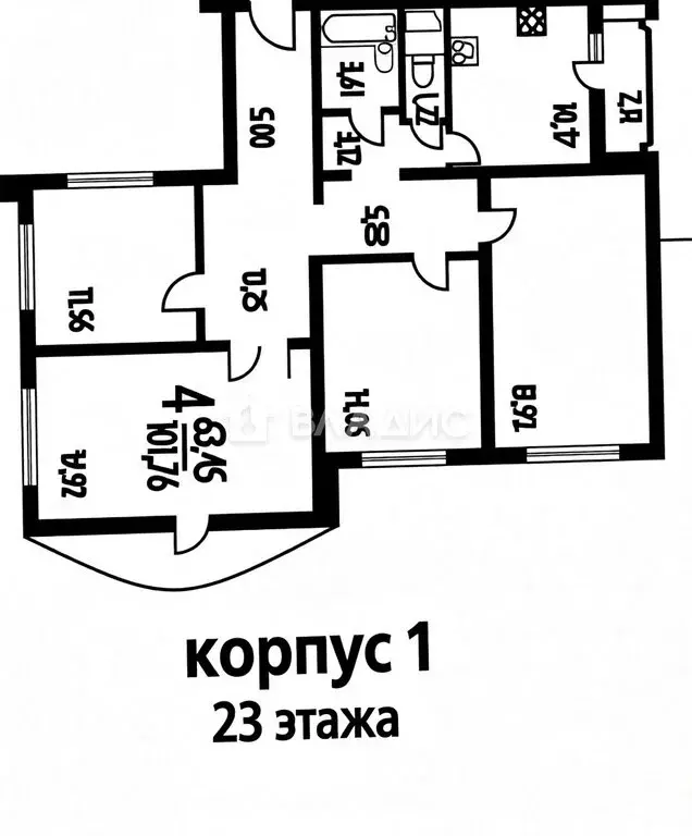 4-комнатная квартира: Москва, Ярославское шоссе, 124 (100.1 м) - Фото 1