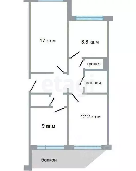 3-к кв. Сахалинская область, Южно-Сахалинск ул. Ленина, 323 (61.5 м) - Фото 1