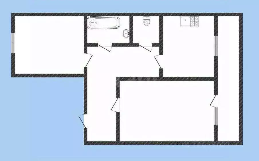2-к кв. Костромская область, Нерехта Пролетарская ул., 43 (51.8 м) - Фото 2