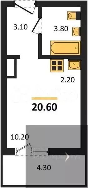 Квартира-студия, 20,6 м, 12/17 эт. - Фото 0